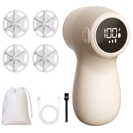Quita Pelusa para Ropa, Quita Pelusa Portátil de Viaje, Fabric Shaver Incluye 4 Cuchillas de Repuesto, Cepillo, Cable de Carga y Bolsa de Almacenamiento, Adecuado para Ropa, Mantas, Sofás y Camas