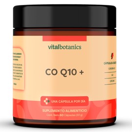 COQ10 Coenzima Q10 con Ajo y Cúrcuma. 60 cápsulas de 500mg (2 meses). VitalBotanics. Suplementos Alimenticios. Multivitaminico. Libre de Gluten y Adit