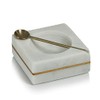 Zodax | White Marble and Brass | Square Salt and