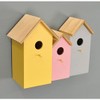 Garden Mile® Triple 3 In 1 Colourful Wooden Garden Birdhouse