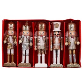 Abaodam 5Pcs Christmas Nutcracker Doll Pendant Wooden Nutcracker Soldier Nutcracker Ornaments Christmas Tree Pendant Christmas Party Decor