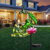 Afirst Solar Outdoor Lights Decorative Solar Frog Lights with Lotus