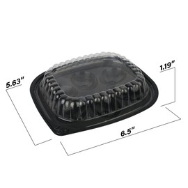 MT Products Clear Deviled Egg Containers Holds 6 Eggs 6.5" x 5.63" x 1.19" - Durable Egg Platter Tray (Pack of 12) - Made in the USA