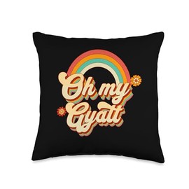 Funny Oh My Gyatt Ironic Meme Brainrot Rizz Quote Throw Pillow