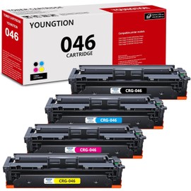 High-Yield 046 Toner Cartridges 4-Pack (BK/C/M/Y) - Youngti Compatible 046 Toner Replacement for Canon 046 Color Image Class MF731Cdw MF733cdw LBP654Cdw MF735Cdw Printer