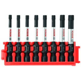 BOSCH CCSTV208 8-Piece Assorted Set 2 In. Impact Tough Torx Power Bits with Clip for Custom Case System