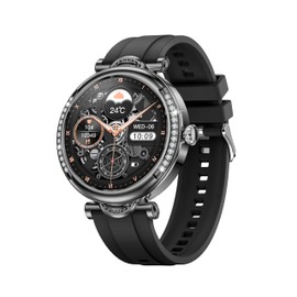 Smart Watch with 1.27" Display for Women, Ladies with Heart Rate, Blood Pressure, Blood Oxygen, Sleep Monitor, Sport Fitness Activity Tracker, IP67 Waterproof, iOS Android (Black)