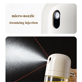 Pevxuoleo Oil Sprayer for Cooking 300ml/10oz Olive Oil Sprayer Food Grade Oil Mist Spray Bottle Suitable for Salad, Barbecue, Baking, Air Fryers(White)