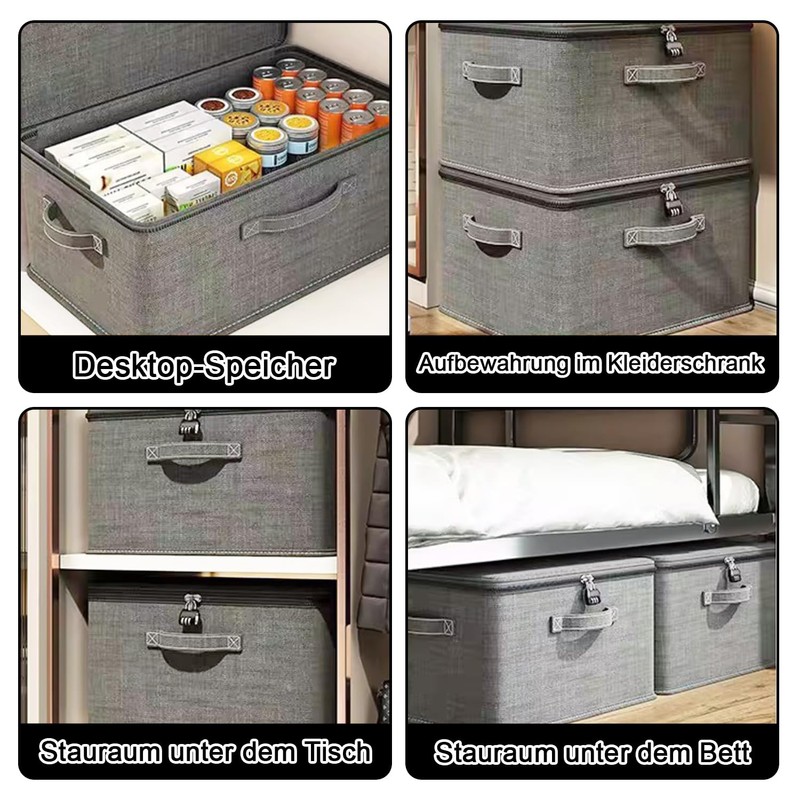 Lockable Box, Foldable Storage Box with Lid, Foldable Organiser Box,
