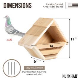 Punchau Cedar Open Mourning Dove Nesting Box for Outdoor - 14L x 11H x 6W Inches Bird Nesting Box - Outdoor Natural Rough Cut Cedar Dove Birdhouse for Outside Nesting