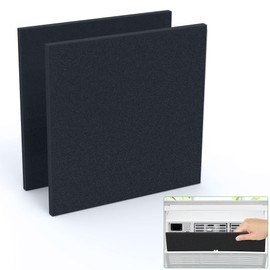 Memrita 2Pcs 38 x 38 cm Air Conditioner Replacement Foam Filters,Can Cut to Fit Most Air Conditioner,Replacement Pre Filter Compatible with RV Top Vent AC,Room AC,Air Purifier,Black