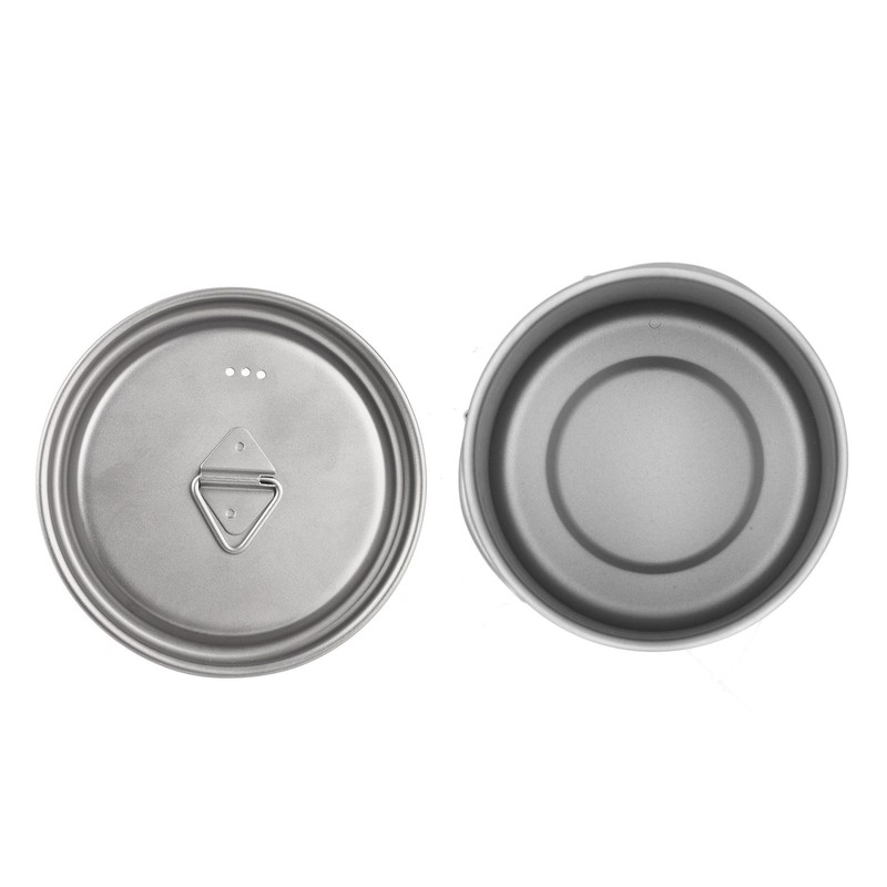 Outdoor Drinking Cup with Foldable Handle Titanium Mug with Lid