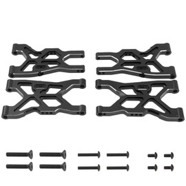 Vgoohobby Metal Front & Rear Suspension Arms Set Upgrades Parts Compatible with Arrma 1/8 Infraction 4X4 MEGA/Vendetta 4X4 3S BLX RC Car (Black)