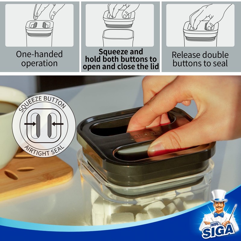 MR.SIGA 4 Pack Airtight Food Storage Container Set, BPA Free