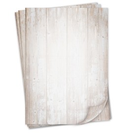 Writing Paper Set Wood Motif, 50 Sheets 90 g/m², DIN A4, Stylish Writing Paper, Versatile, Brown, Beige, Natural, Birthday Certificate Menu, dv_210