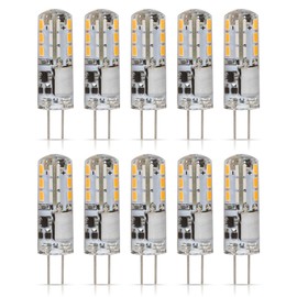 Simba Lighting LED G4 Bulb (10 Pack) 1.1W T3 10W Halogen Replacement 12V AC/DC JC Bi-Pin Base for Accent Lights, Under Cabinet Puck Light, Chandeliers, Track Lighting, Non-Dimmable, Soft White 3000K