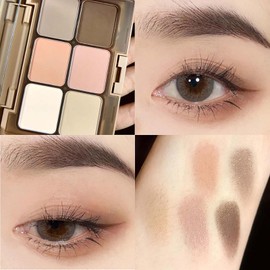 Nude Eyeshadow Palette - 6 Matte and Shimmer Shades for Smokey and Bronze Eye Makeup