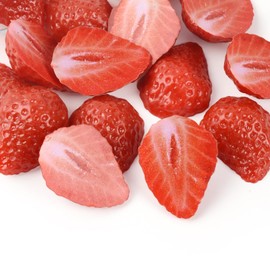 HUIANER 12PCS Artificial Strawberry Blocks Lifelike Strawberry Fake Fruit Decoration for Home Party Table Photography Props