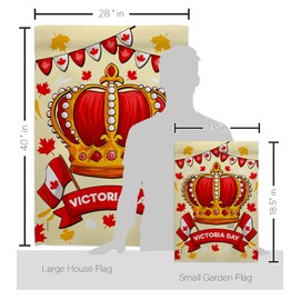 Angeleno Heritage Celebrate Victoria Day Garden House Flag Kit Canada Provinces Canadian Territories Region Country Particular Area Decoration Banner Small Yard Gift Double-Sided, Made in USA