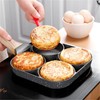 4‑Hole Egg Frying Pot Pancake Pan with Wood Handle for