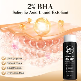 2% BHA Salicylic Acid Liquid Exfoliant Serum For Blackhead Removal,Unclog Pores,Smooths skin118mL 4 fl OZ Face Exfoliator For Facial Skin Care