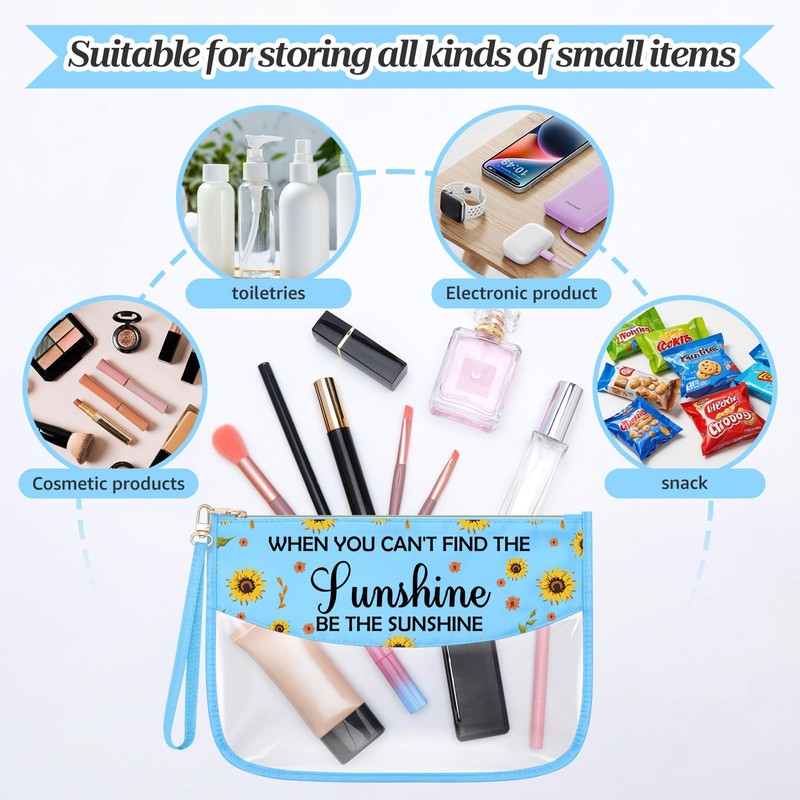 Sazuwu Inspirational Birthday Gifts for Women Blue Makeup Bag with