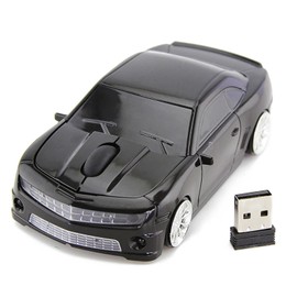 ciciglow Wireless Computer Mouse, Sports Car Shaped 2.4G Wireless Mouse, High Precision Sensor, Energy Saving Mice (Black)