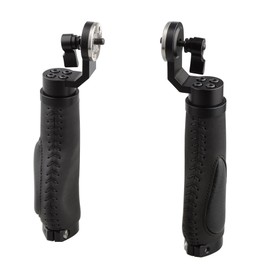 CAMVATE Aluminum Rosette Leather Handle Grip for Rosette Standard Accessory One Pair(Black,M6 Thread,31.8 mm) - 1446