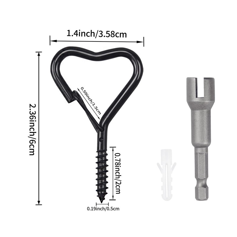 BJUTYEU Decorative Love Hooks for Hanging Lights, Plants, Wind Chimes,