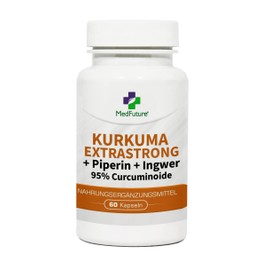 Turmeric Extra Strong + Piperine + Ginger 95% Curcuminoids 60 Capsules