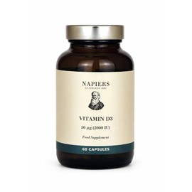 Napiers Vegan Vitamin D3 2000 IU Capsules - Algae Sourced Cholecalciferol - Immune, Bone and Muscle Support - 60 Capsules
