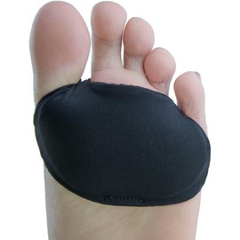 Metatarsal Gel Pads 2 Hole Forefoot Cushion Ball of Foot Cushion Reusable for Morton's Neuroma Heels and Foot Pain (Black, S)