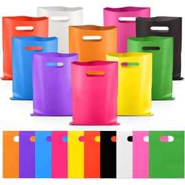 Merchandise Bags,8x11 Inch Small Plastic Shopping Bags for Small Business,Retail Shopping Totes Bulk for Boutiques,Small Gift Bags with Handles 50 Pcs