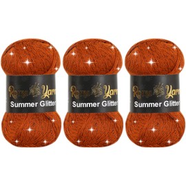 Rome Yarn Summer Glitter | Summer Glitter Yarn | Silk Effect | 100 g | 340 m | 96% Microfiber, 4% Metallic Polyester | Acrylic Yarn | Anti-Pilling | Hand Knitting Yarn (3, 834)