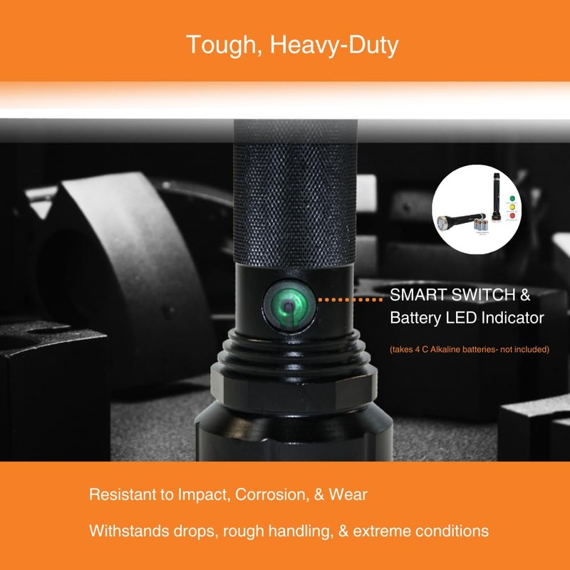 Railhead Gear Heavy-Duty Aircraft Grade Aluminum 1000 Lumens Flashlight with