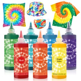 7 Colors Tie Dye Kit, 13.52oz Jumbo-Size Fabric Dye for Family Friends Groups Party Supplies, 59 Pack Tie Dye Kit for Women, Kids, Men by Vanstek