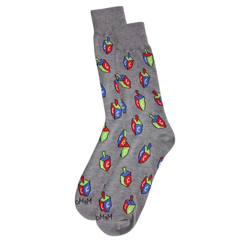 MeMoi - Calcetines coloridos para hombre Hanukkah Dreidel, Negro -,