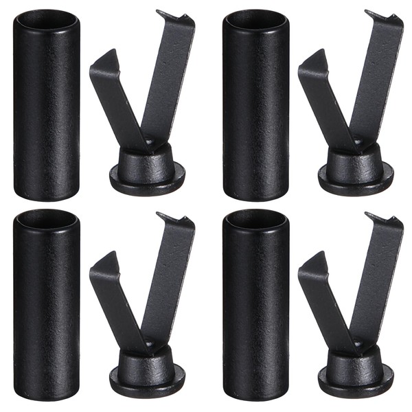 YQQYG Cord Ends Metal 4 Pairs Black Lace Tips Metal