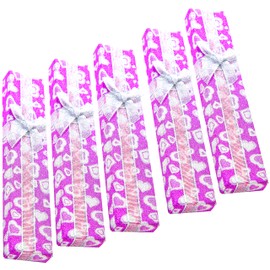 5 Pack Sparkling Heart Gift Boxes for Women's Jewellery Presents Bracelets Necklaces with Padded Inserts and Ribbon Ties
