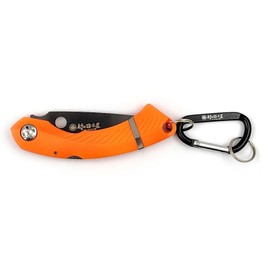 Village Blacksmith Folding Pocket Saw with Aluminum Carabiner Made in Japan (ORANGE) Ideal for Camping, Outdoors, and Wood