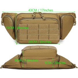 ATBP Tactical Gun Fanny Pack Concealed Carry Pistol Holster Waist Pack Fashion Running Belt Bag for Men (Tan Brown)