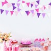 10M/32.8Ft Fabric Bunting Banner Rose Pink Purple Bunting Triangle Flag