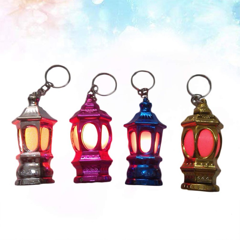 Uonlytech 20pcs Mini Keychain Flashlights LED Pocket Ramadan Lantern Keyring