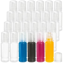 TOPZEA 24 PCS 70 ML Bottle Empty, 502 Ink Refill Bottles Universal Empty Ink Bottles with Leakproof Cap for Printers Tank, Easy to Refill