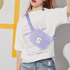 YOOLIFE Gifts for Mom, Birthday Gifts for Mom from Daughter or Son, Mom Birthday Gifts, Initial Crossbody Bag Belt Bag Fanny Pack, Purple J