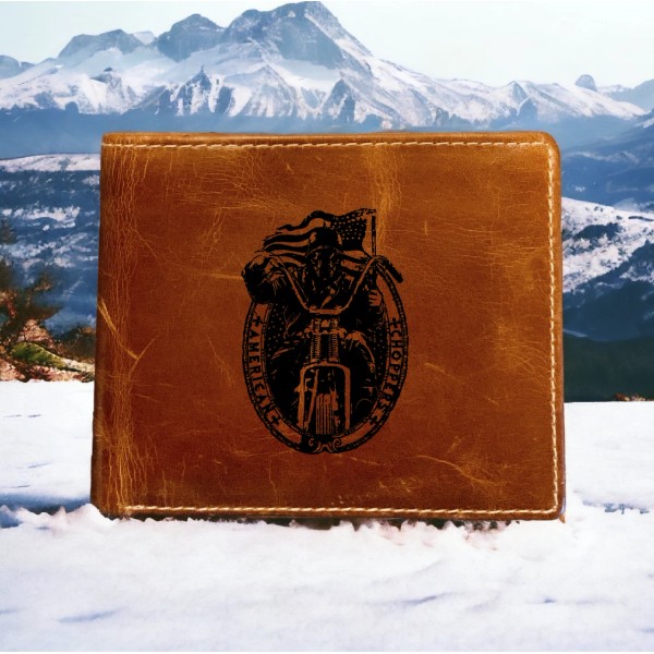Texan Customs American Choppers Leather Wallet Bifold Premium Quality Buffalo