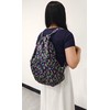 YUNZLAN Floral Large Drawstring Backpack with 4 Pockets String Swim