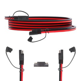 TMH SAE Extension Cable 16 AWG - 15FT SAE to SAE Quick Disconnect Wire Harness SAE Connector Solar Panel Extension Cable for Motor Automotive RV Battery (1 PC)
