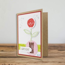 Gustav Neuser 75 x Vintage Kraft Paper Folding Cards DIN A6 105 x 148 mm Natural Brown Recycled 350 g Blank Folding Cards