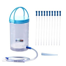 Kit De Enema Reutilizable Para Detox, Cubeta De Café Unisex - 1200Ml De Capacidad, 10 Boquillas De Repuesto, Adecuado Para Café Y Terapia De Agua - Limpia Y Purifica Tu Cuerpo Transpa